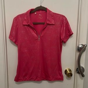 Women pink golf shirt